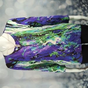 Joseph A. sz L Sweater Abstract Artistic Print Striking Knit Sweater